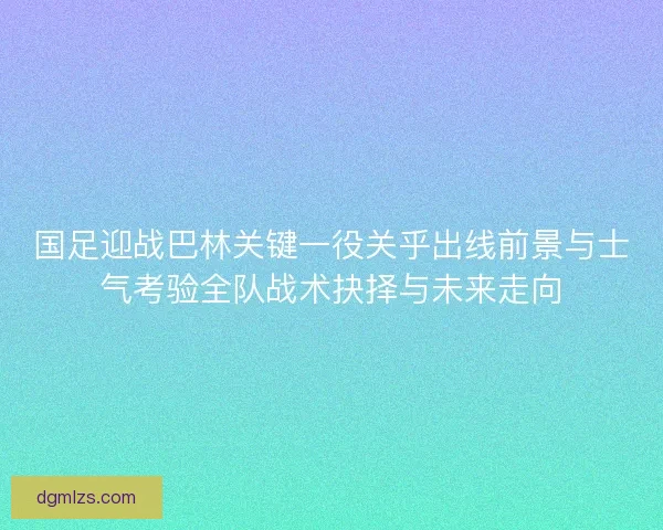 国足迎战巴林关键一役关乎出线前景与士气考验全队战术抉择与未来走向